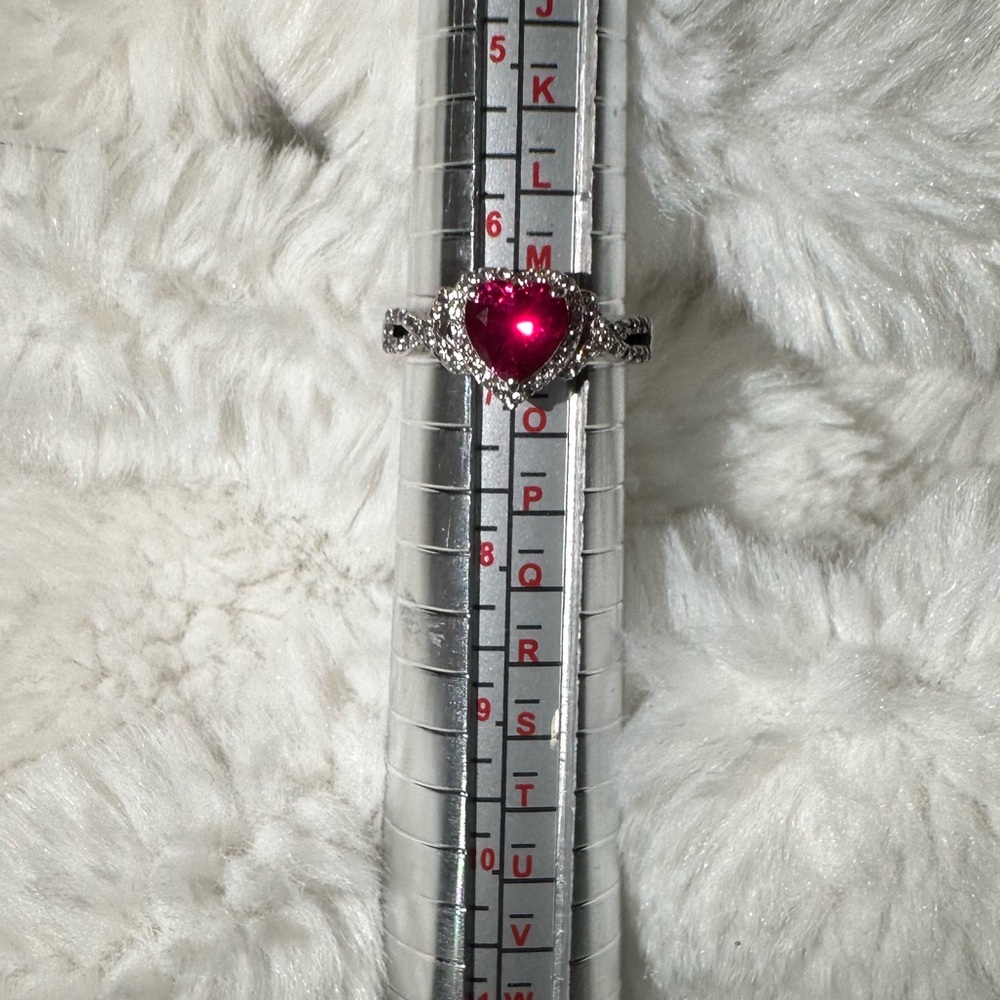 Neil Lane Rhodolite Garnet & Diamond Ring 1/2 Cut Round Cut 14k White Gold - Picture 5 of 7